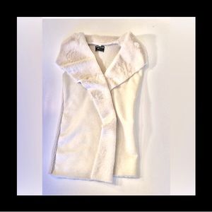 Sleeveless Sweater Wrap Jelay Coat Knit Faux Fur Normcore Christmas Gift Large